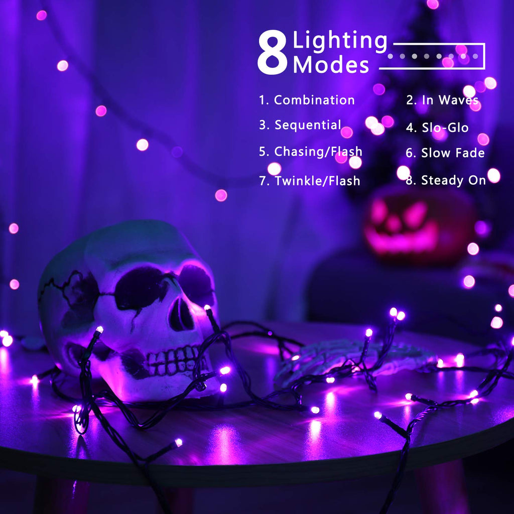 BrizLabs Purple Halloween Lights, 78.74ft 240 LED String Lights with Timer, Plug in Halloween Purple Mini Light Connectable, Outdoor Waterproof Tree Light for Indoor Outside Decor