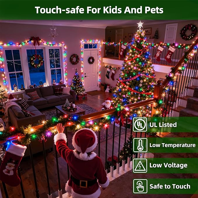 1500 LED 470FT Christmas Lights Outdoor,12 Lighting Modes Christmas String Lights with Timer, Dimmable Multicolor LED String Light Waterproof for Yard Tree Xams Wedding Party Holiday Decorations