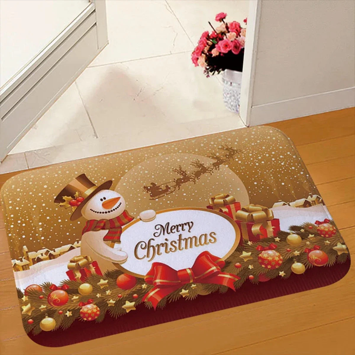 Christmas Door Mat Santa Claus Outdoor Carpet Merry Christmas Decorations For Home 2025 Navidad Xmas Ornament New Year 2026