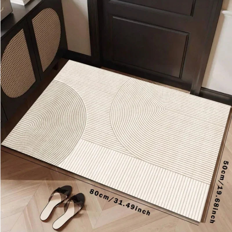 VIKAMA Minimalist Line Rug, Entrance Hallway Doormat, Kitchen And Bathroom Door Mat Stain-Resistant And Easy-Clean Home Decor
