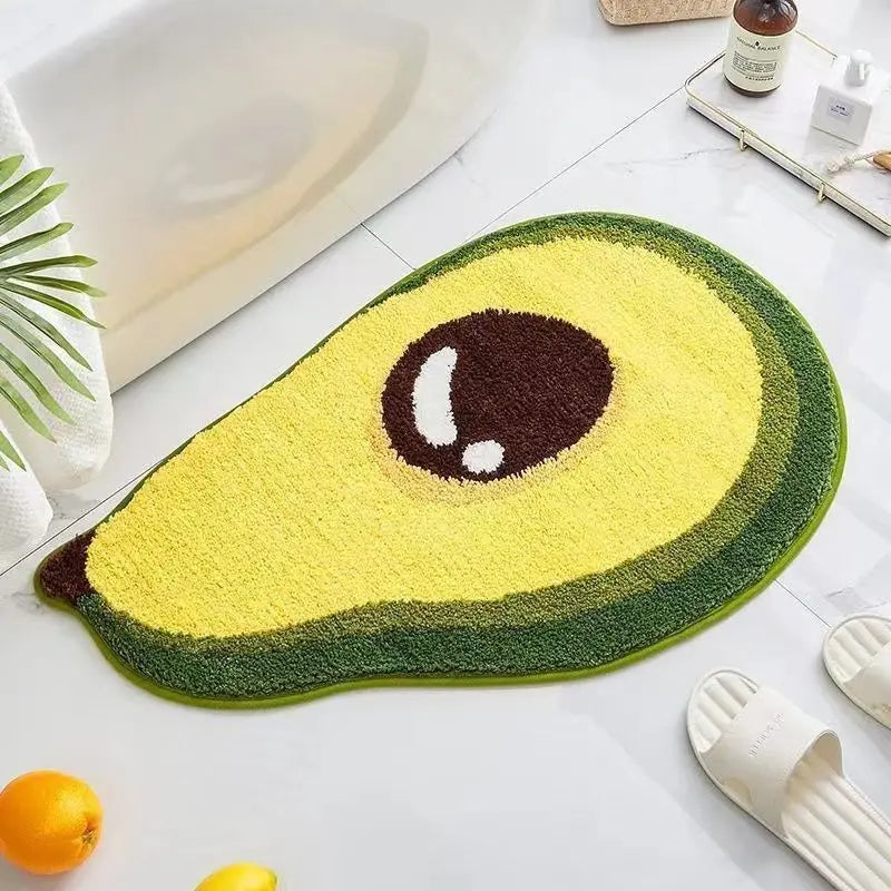 VIKAMA Little Fresh Fruit Special Imitation Cashmere Carpet Warm Machine Washable Bathroom Door Carpet Porch Mat Home Decor