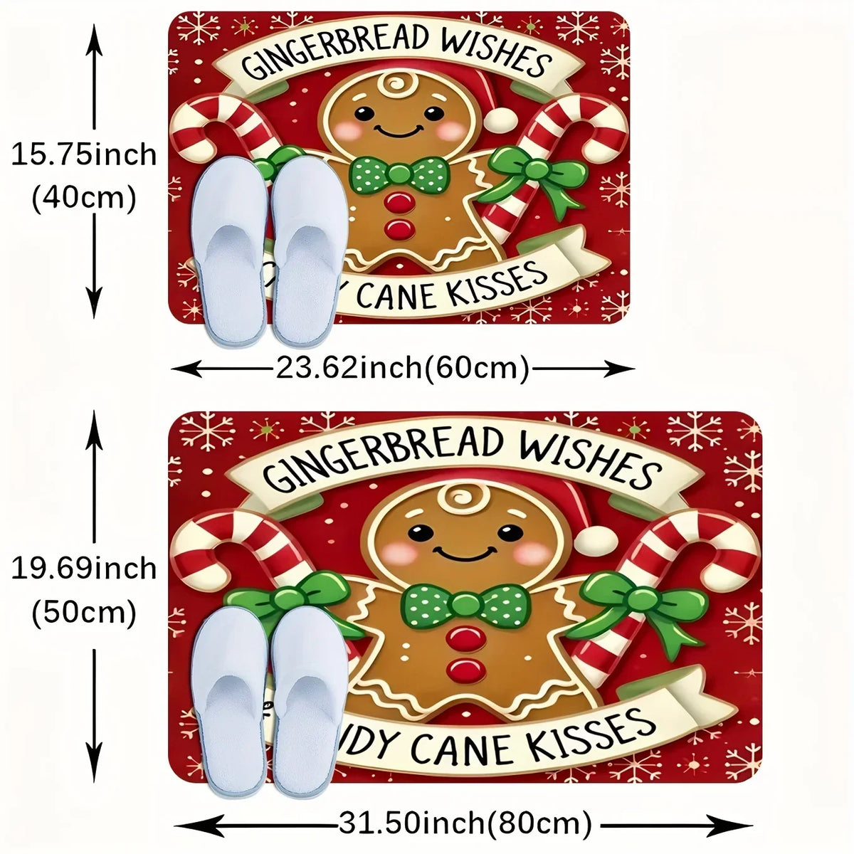 VIKAMA Christmas Carpet Gingerbread Man Doormat Soft Welcome Carpet Living Room Carpet Rug For Bedroom Outdoor Carpet Home Decor