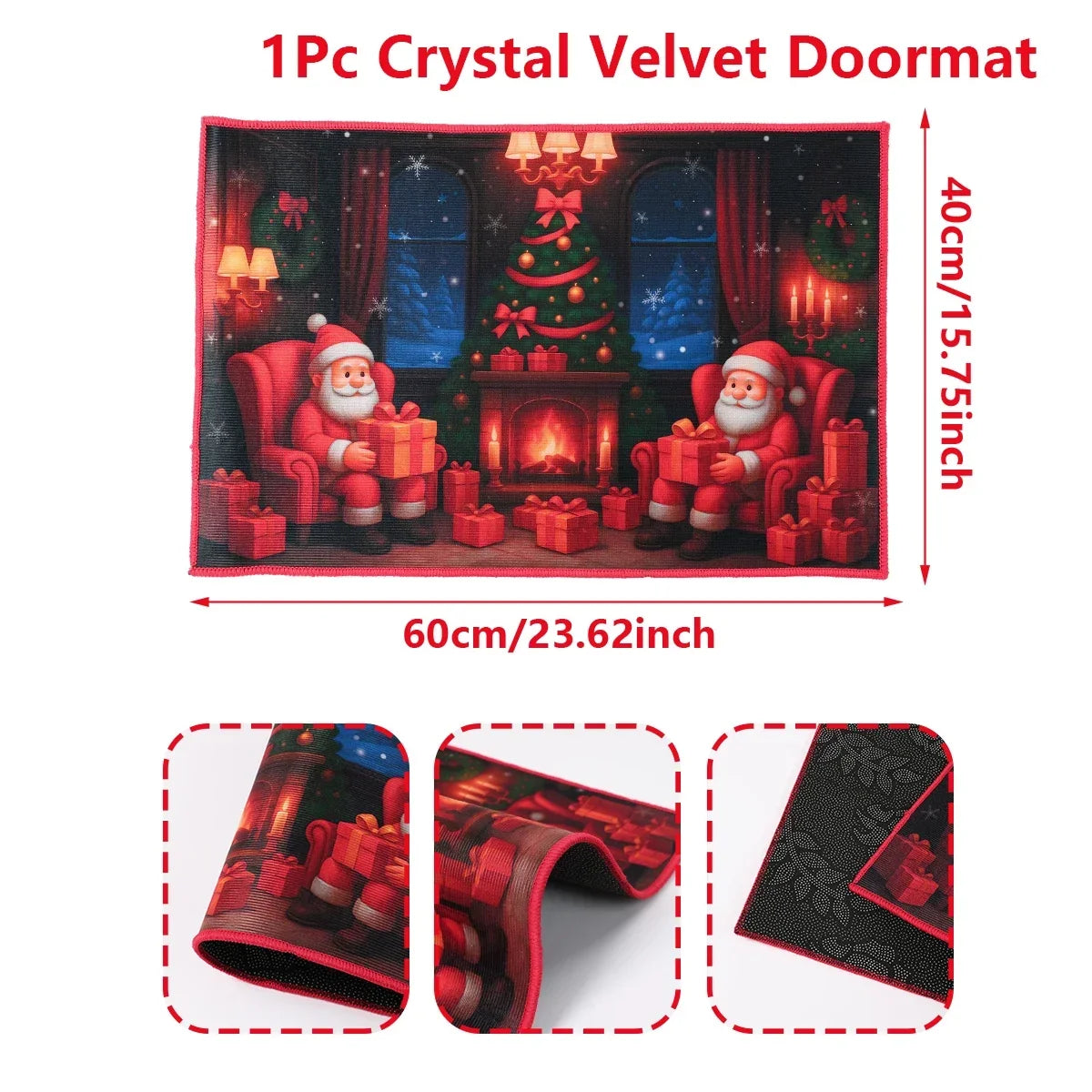 Christmas Floor Mat Outdoor Carpet Christmas Decor for Home 2025 Navidad Natal Santa Claus Door Mat Xmas Ornament New Year 2026