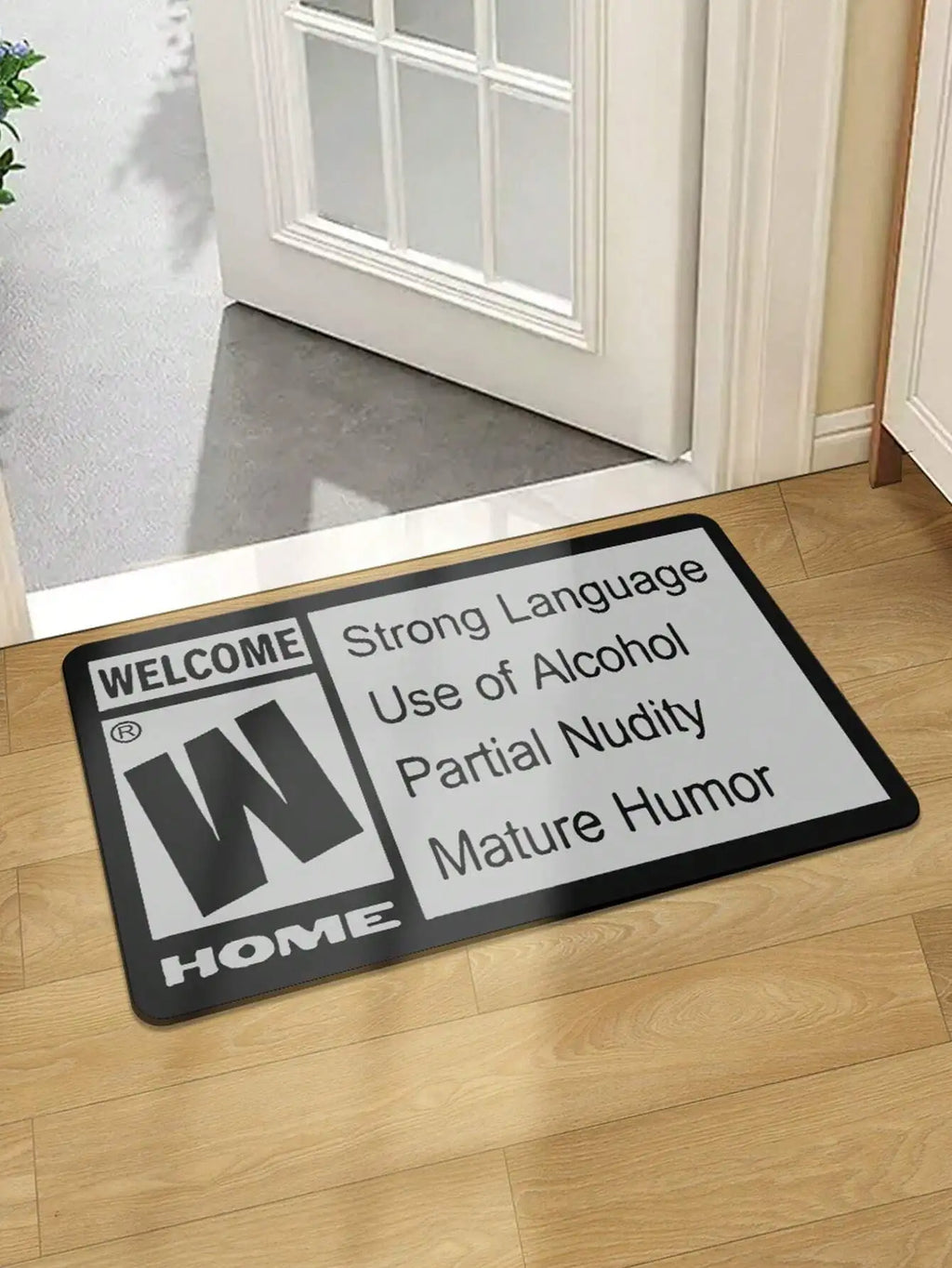 VIKAMA Welcome Printed Carpet, Durable and Washable, Crystal Velvet Home Entrance Doormat, Bedroom Entrance Mat, Home Decor