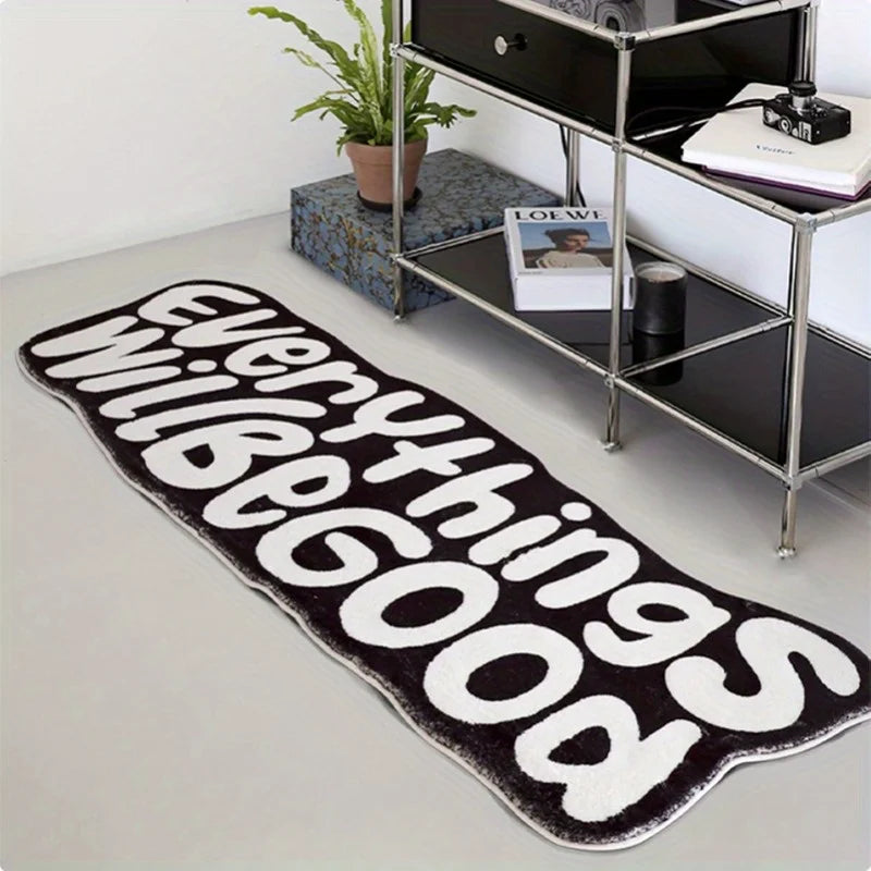 VIKAMA Everything Will Be Good Carpet Encouragement Carpet Living Room Carpet Rug For Bedroom    Bedside Floor Mat Doormat Home